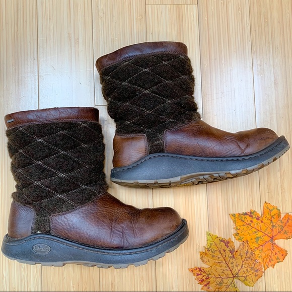 Chaco Shoes - CHACO waterproof brown leather and wool boots, 8.5
